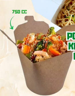 Pot à pâtes ou nouilles kraft blanc ou brun